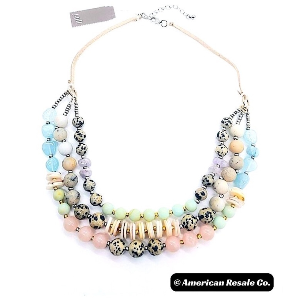 J.Jill Dalmatian Semi Precious Stone & Bead Statement Necklace-NWT $70